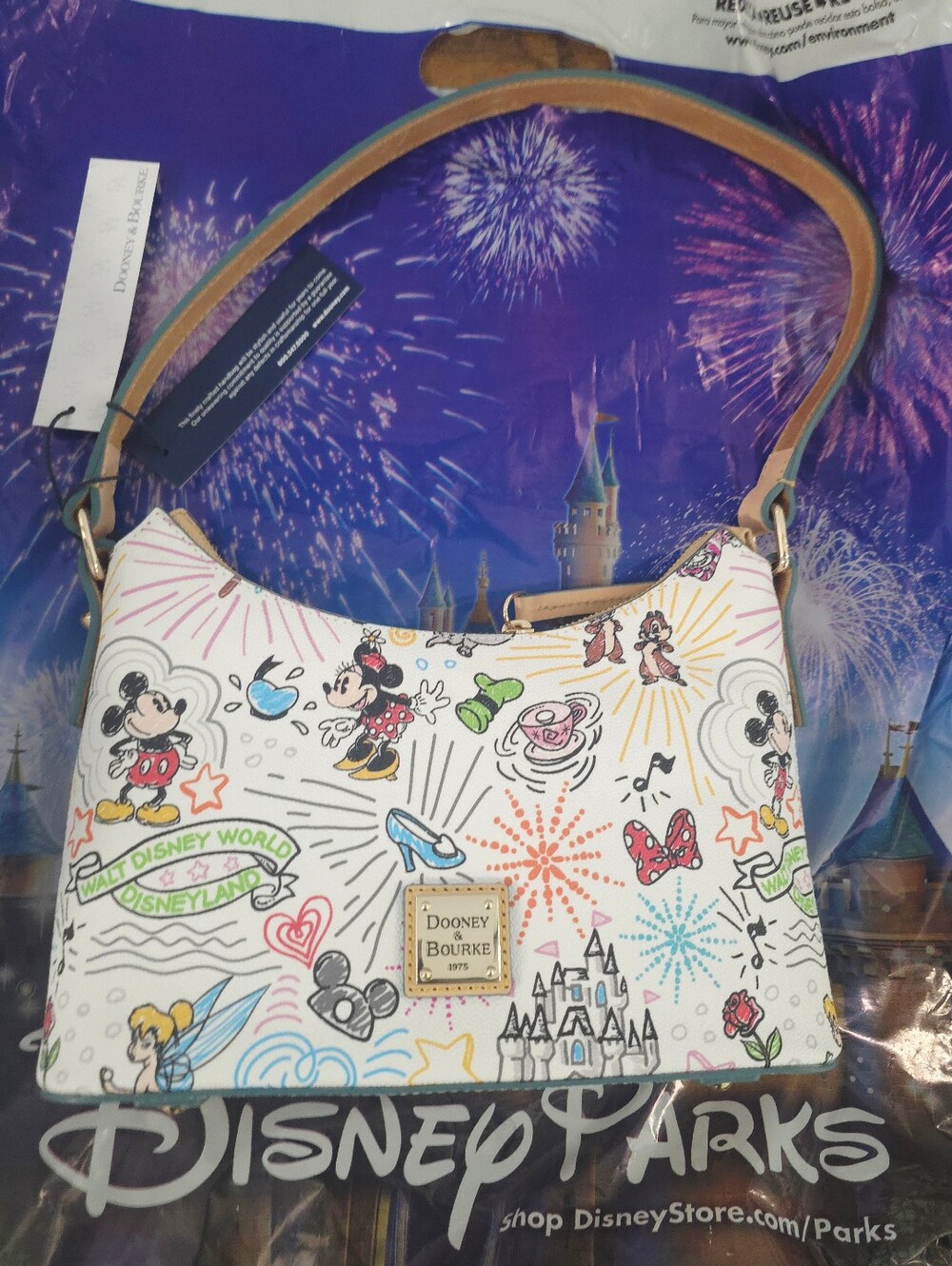 Disney Dooney & Bourke Baguette Bag - Mickey & Minnie Sketch